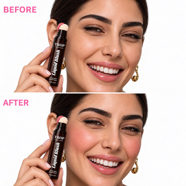 Trop All-Day Liquid Blush - before and after