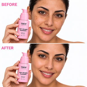 Trop Clean Color-Changing Foundation - before and after