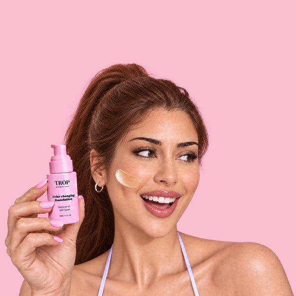 Trop colour-changing foundation on light skin